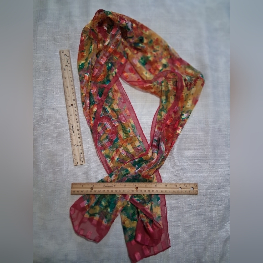 Colorful Abstract Print Scarf - Picture 2 of 3